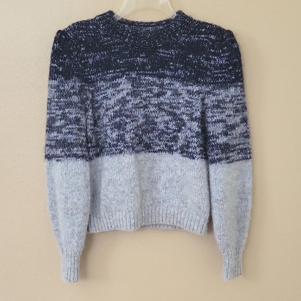 Banana Republic Womens Gray Ombre Wool Alpaca Blend Cropped Sweater - Size Small